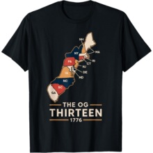 ��ŷ����T��The OG Thirteen 1776 Colonial States Map Patrioti