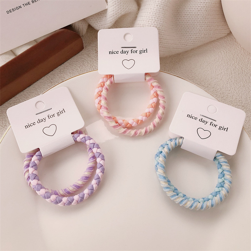 A principios de la primavera nueva cuerda de cabeza de color caramelo anillo de cabello coreano de niña de alta elasticidad universal cola de caballo cuerda de cabello adornamiento para el cabello