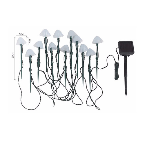 Outdoor courtyard decoration luminous mushroom string lights cross-border waterproof ground nail solar mushroom led small lights