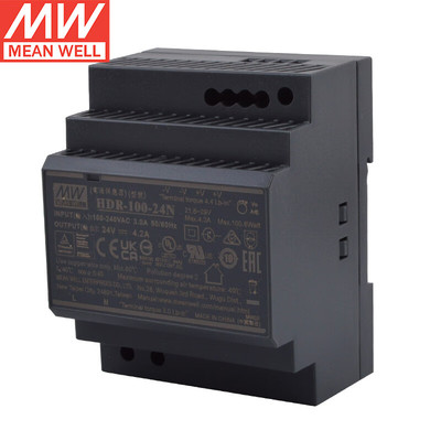 明纬 MEANWELL HDR-100-24N 导轨安装开关电源(100W左右) 4.2A 24