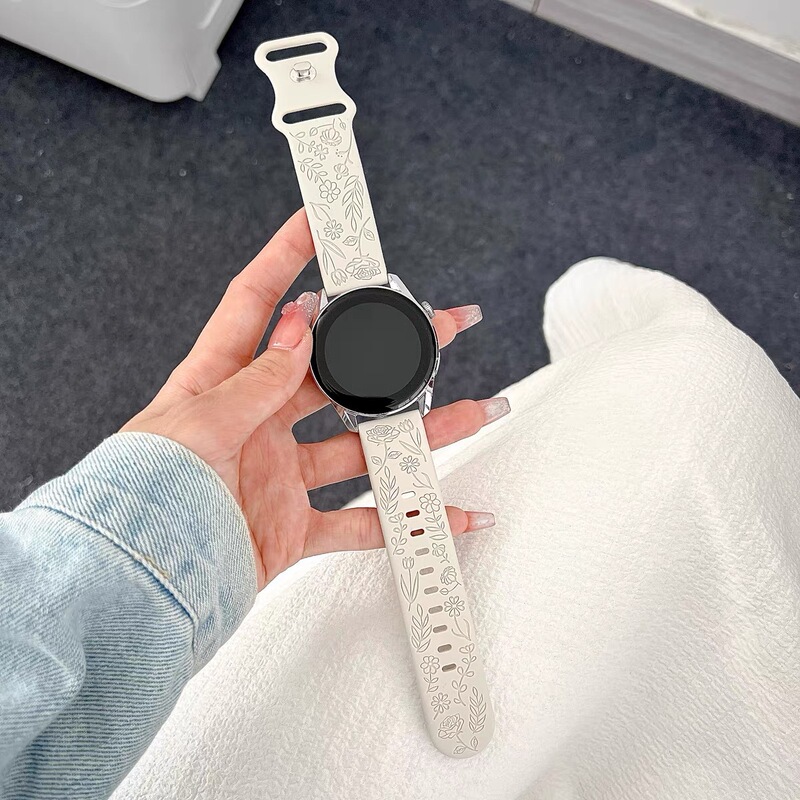 for huawei gt3pro watch strap gt5pro silicone gt4 rose pattern samsung strap 20mm/22