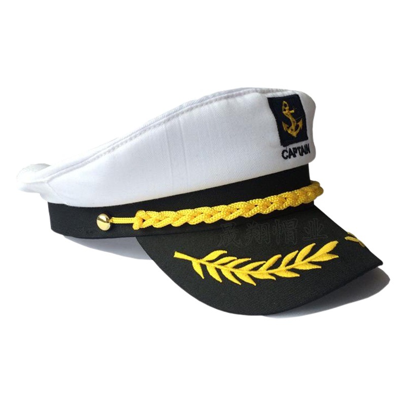 Cross-Border European and American Navy Hats, White Foreign Trade Sun Protection Hats, Retro Military Hats, Sailor Hats, Accessories Wholesale