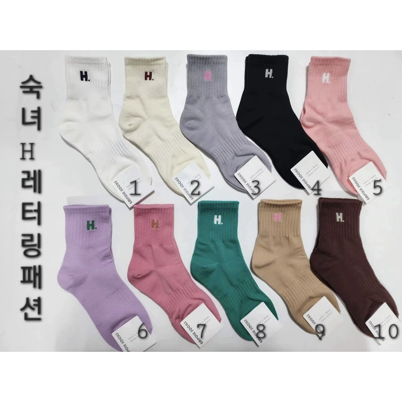 Demi-season goods, colored knee socks, Korean style