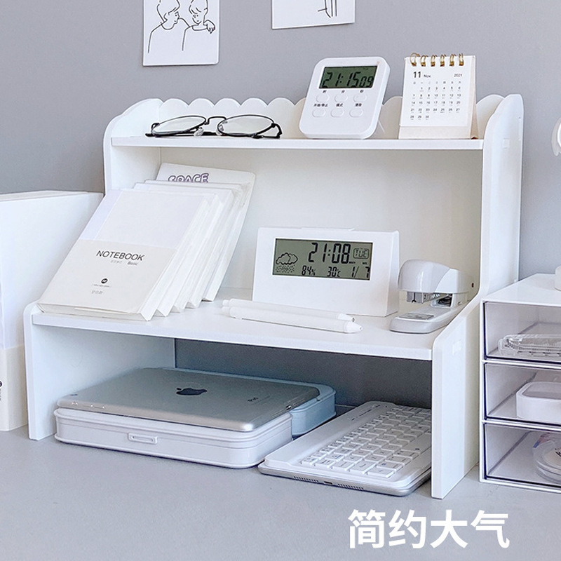 Rack de almacenamiento de escritorio dormitorio de estudiantes multi-capa de aumento de altura rack cosméticos organizador rack de almacenamiento de artículos diversos de oficina al por mayor