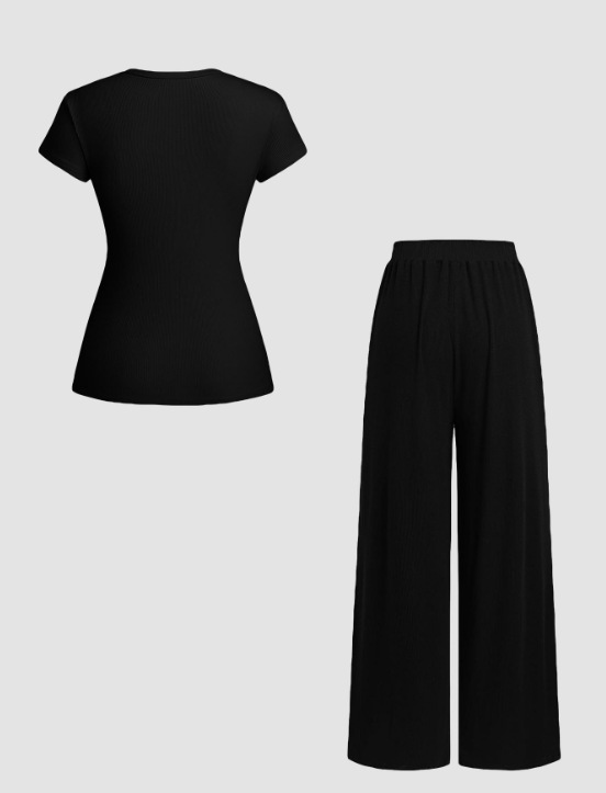 Completo due pezzi da donna con pantaloni e top a maniche_voghion.com