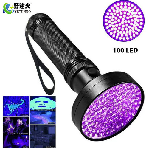Free logo100uv51 purple light flashlight 21 led uv flashlight pet urine fluorescent scorpion light