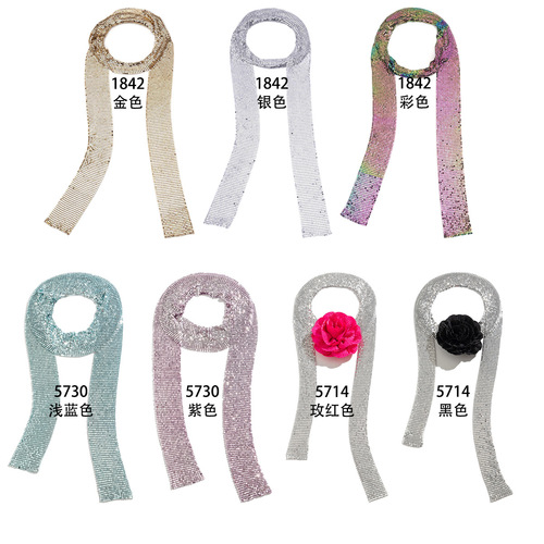 New European and American cross-border accessories Personalized simple long aluminum chain necklace Fashion scarf flower necklace for women