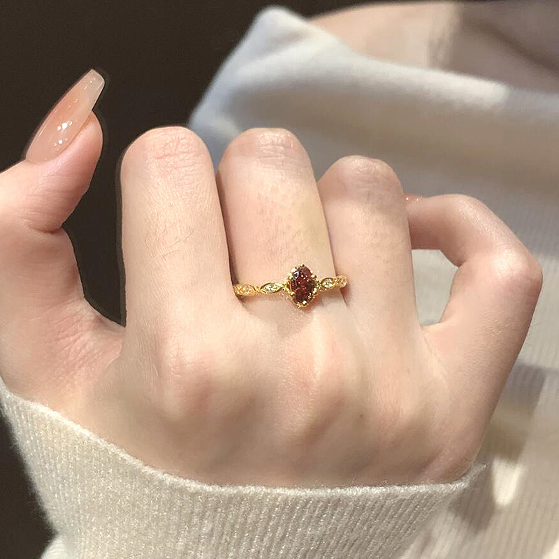 Anello donna oro rubino melograno stile antico lusso gioielli_voghion.com