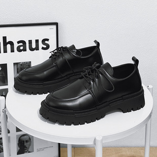 2025 New Leather Shoes Men's Shoes Hong Kong Style Japanese Style Forest Style Low-Top Small Leather Cross-Border Casual Shoes Martin Shoes Shoes
