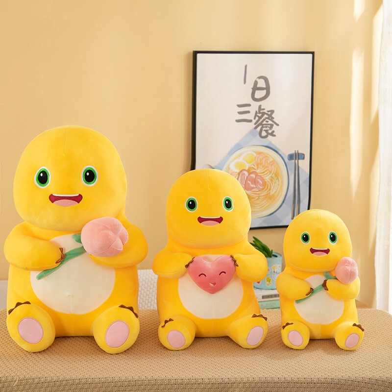 ドーナツ型のハグできる花を持ったミルクドラゴンのぬいぐるみ、可愛い恐竜のぬいぐるみ、ミルクドラゴンのぬいぐるみ卸売|undefined