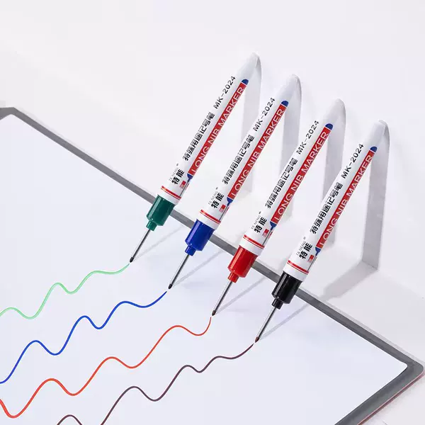 Multi-purpose deep-hole long-head marker pen wood tile deep-hole marker dot quick-drying oil-based warhead woodworking pen