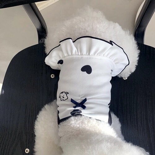 Puppy clothes printed with hearts, waist-cinching suspender dress, Teddy Bichon small dog pet clothes