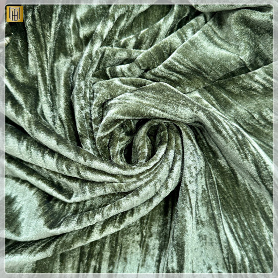 Wrinkled velvet fabric bark pattern stretch Korean velvet wrinkled flannel casual men's and women's clothing fabric manufacturers in stock