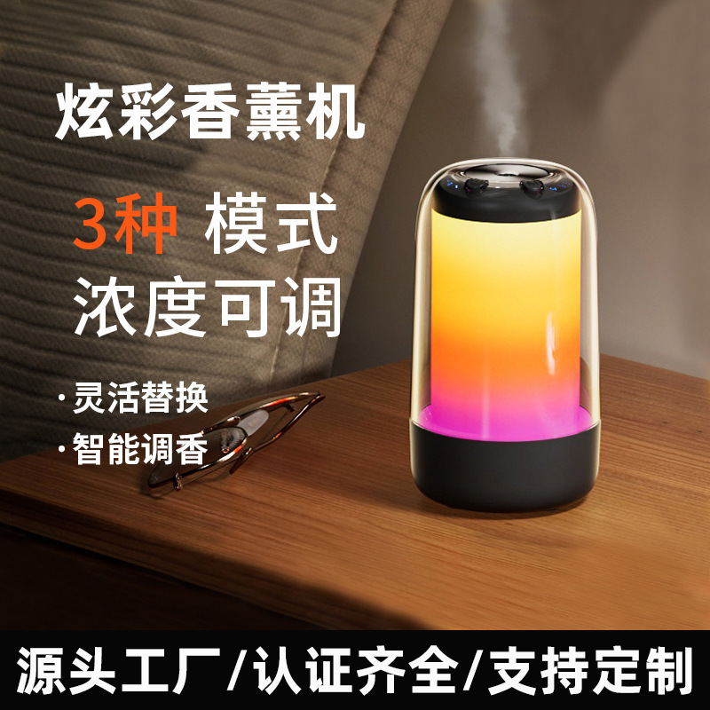 新しいスマートカーアロマセラピーマシン、自宅の寝室用の長持ちするディフューザー、カラフルな雰囲気のライト、デスクトップ自動芳香機|undefined