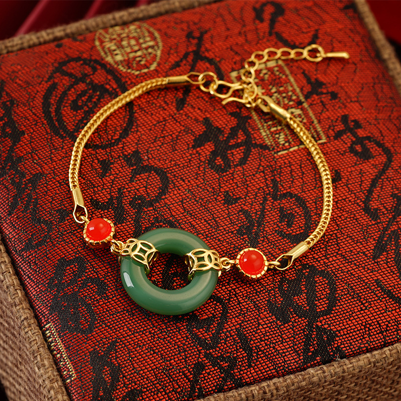 2022 elegante hebilla de seguridad simple pulsera de moda simple pulsera de diseño redondo para mujer