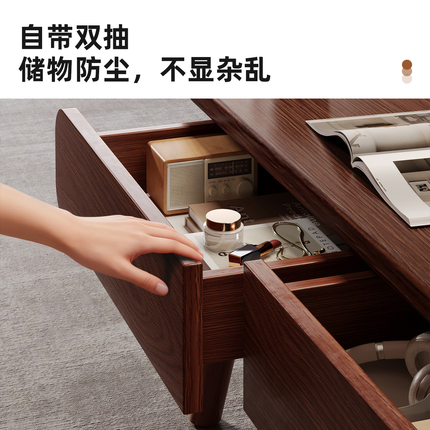 Mesa de té de estilo medieval sala de estar doméstica pequeña casa sofá mesa de té tabla pequeña 2025 nueva mesa de café simple simple