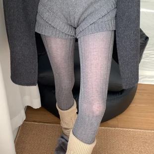 Gray Leggings Spring & Fall Outer Wear Pit Strip Miu Long Stockings Summer Thin High-Waisted Pantyhose for Women