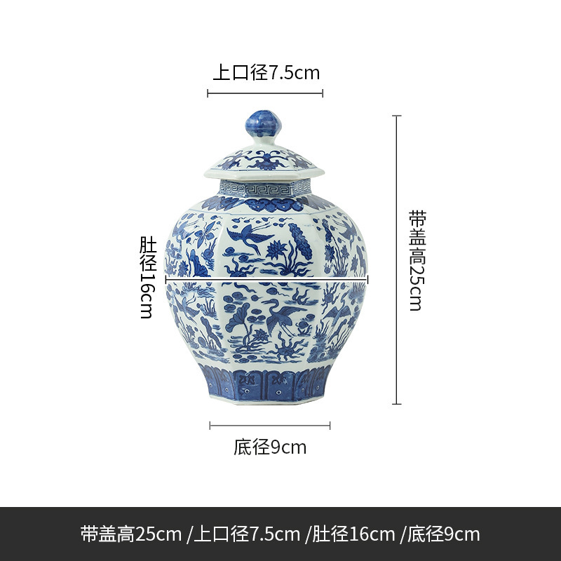 Jingdezhen vasos de cerámica antiguos pintados a mano Bo Gujia ornamento de cerámica vasos Ming y Qing ornamentos de vasos antiguos