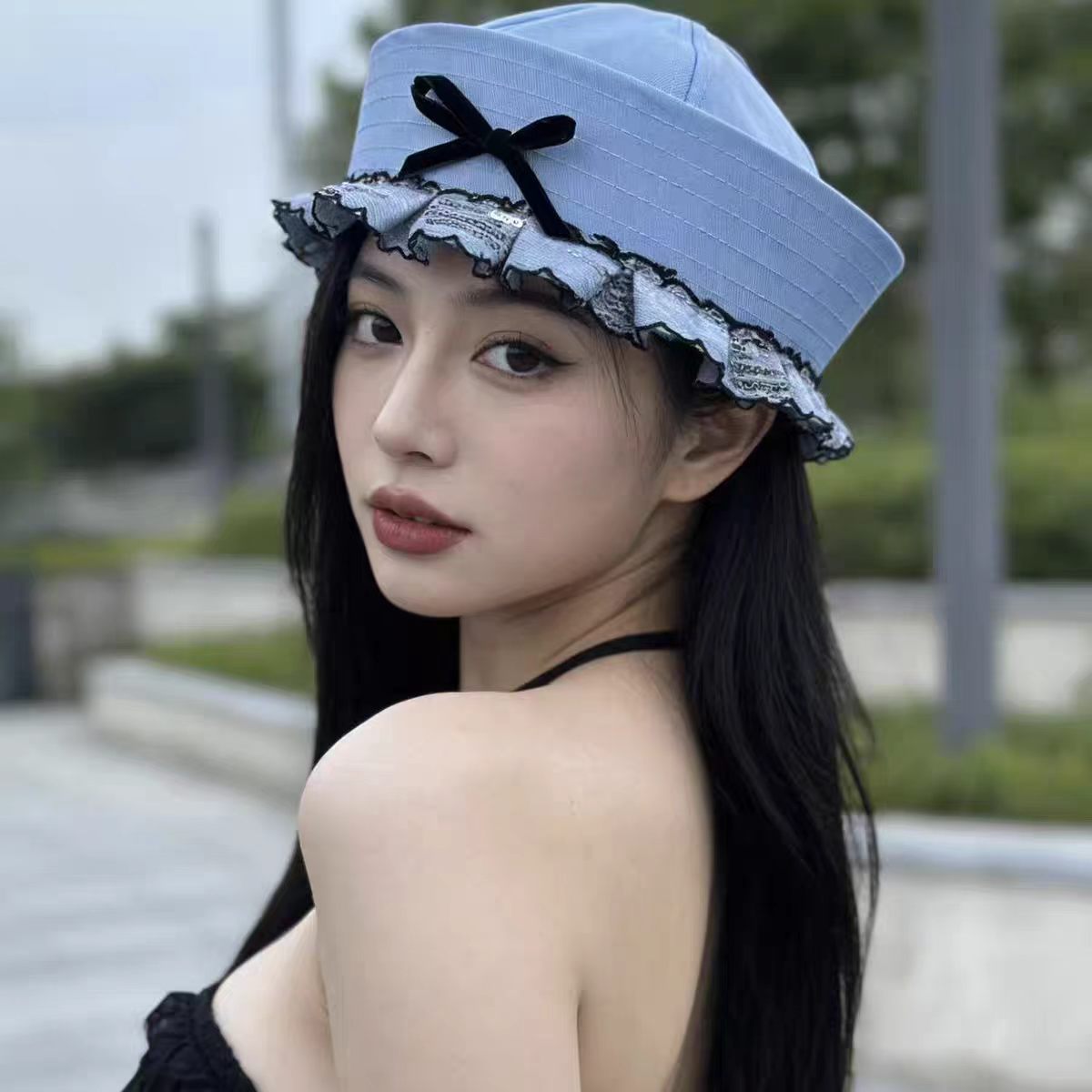 한국 스타일 블랙 리본