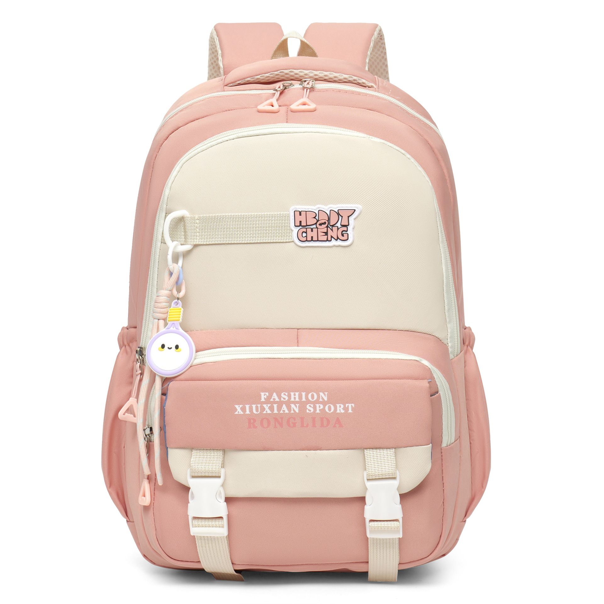 Schoolbags for Junior High School Students, Female College Students, Versatile and Stylish Backpacks for High School Students, Large-Capacity Solid Color Candy-Colored Backpacks