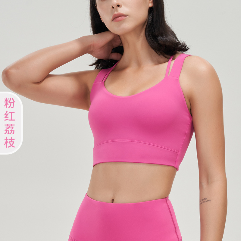 2022 Europa y América Nueva Lycra ropa interior deportiva a prueba de golpes de alta resistencia anti-flacidez yoga belleza espalda amplia correa de hombro sujetador
