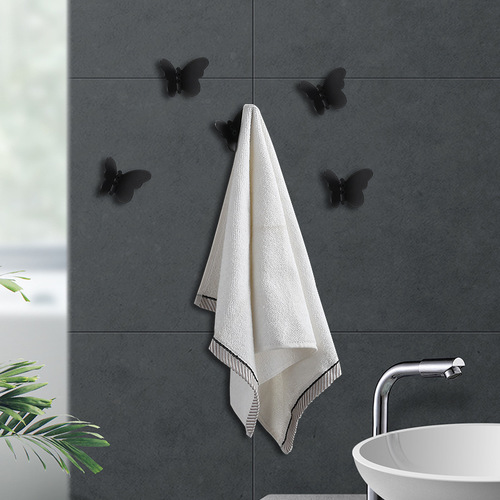 304 Stainless Steel Bathroom Storage Creative Metal Hooks Entrance Door Rear Single Hook Kitchen Stainless Steel Butterfly Hooks