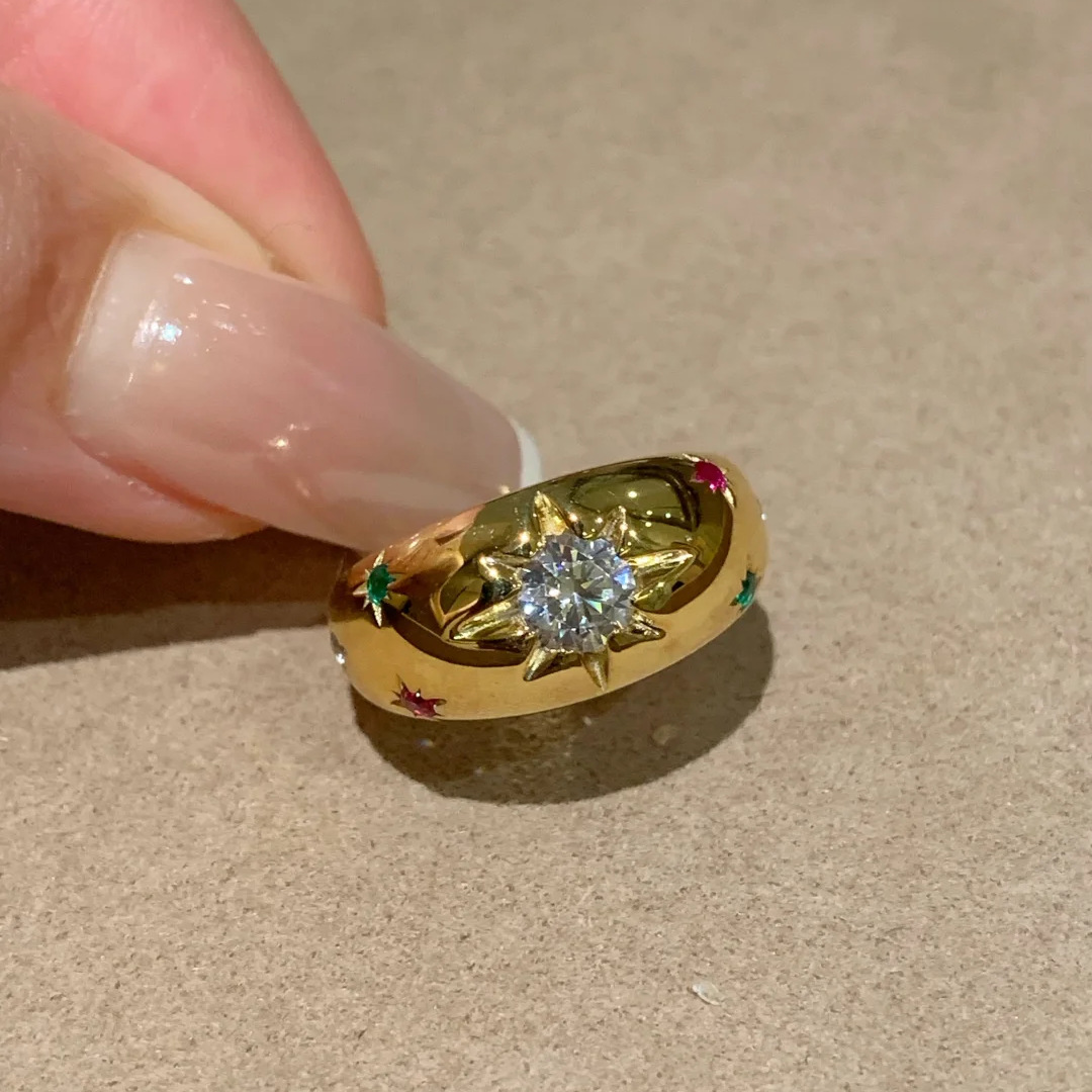 Adjustable Ring Size 1 Piece Quantity Wholesale Jewelry Vintage Style Classic Style Star Copper Open Rings