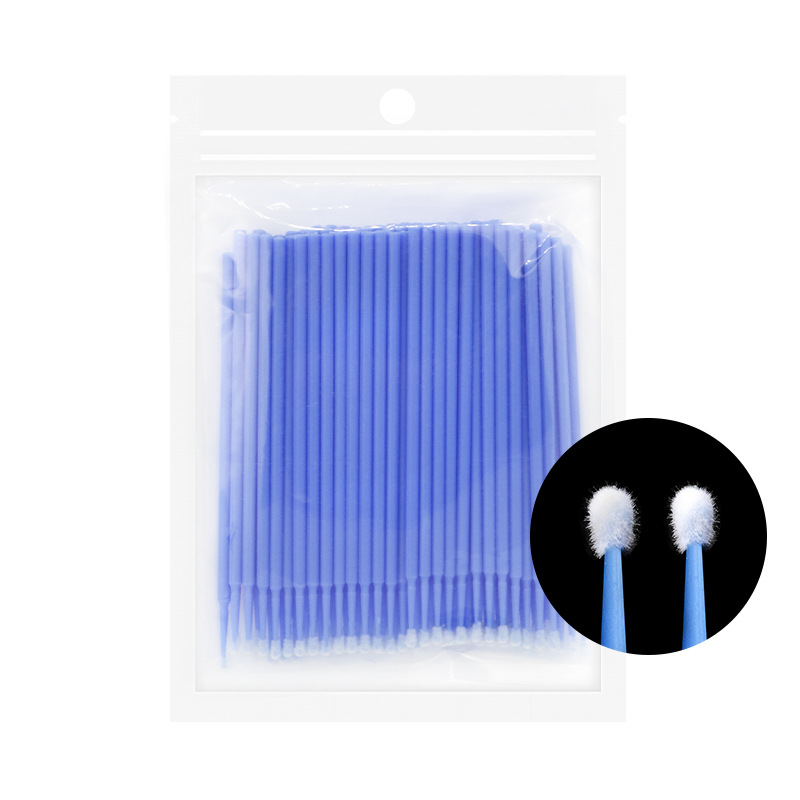 ANNAFRIS Injerto de pestañas limpieza hisopo de algodón desechable cabeza pequeña hisopo de algodón maquillaje de limpieza bolsa multicolor 100 piezas