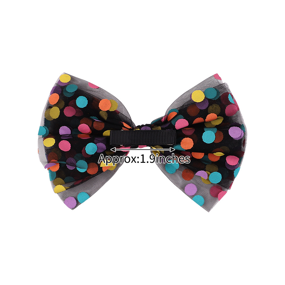 Wholesale Large Bow Hairpin Retro Chiffon Mesh Hairpin Polka Dot Hair Accessories display picture 5