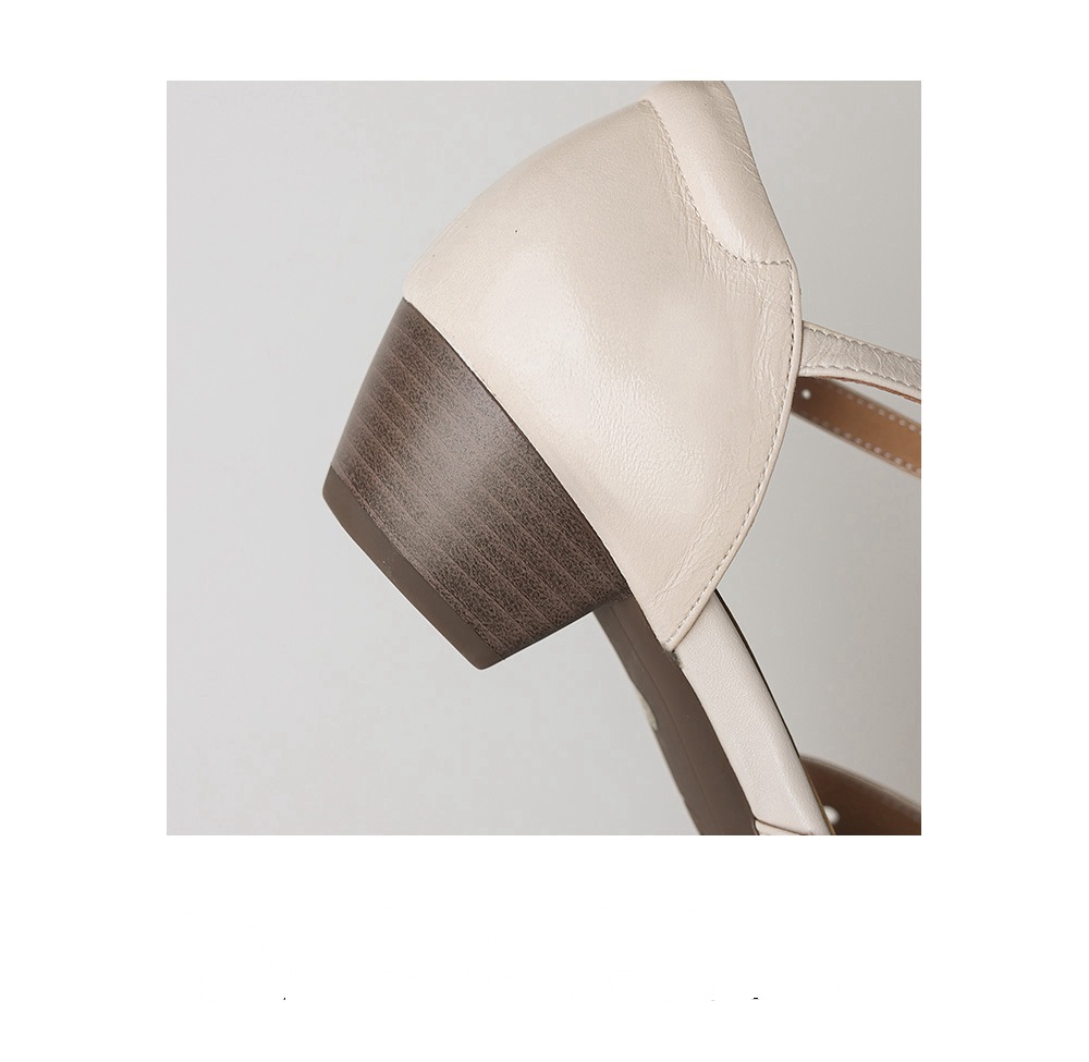 Sandal nữ da cừu mũi trùm gót thấp quai ngang một dây hở gót — màu tím chi tiết 9