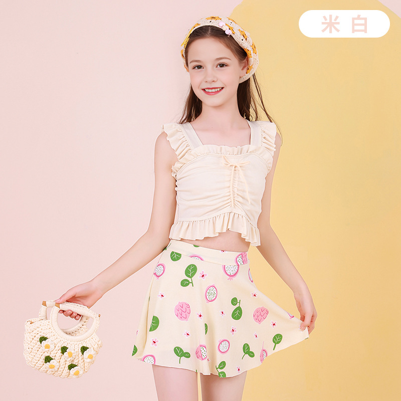 Traje de baño para niños nuevo estilo traje de baño dividido de estilo occidental de verano para niñas de 8 a 12 años, traje de baño para niños y niñas