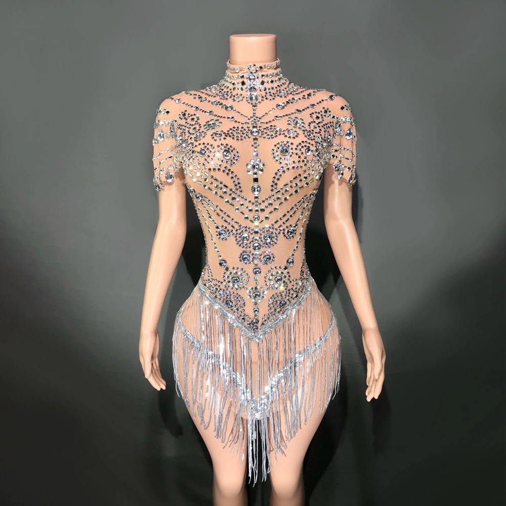 Новые европейские и американские трансграничные горячие продажи со стразами с кисточками, блестящие великолепные узоры темперамента, фигурка с открытой спиной, танец на молнии