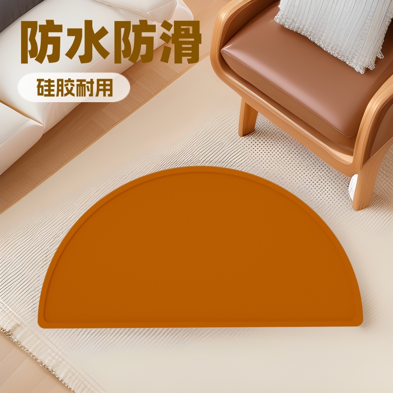 Alfombrilla antideslizante semicircular Alfombrilla de cocina Alfombrilla de silicona para el hogar Alfombrilla de silicona para niños con LOGO Impreso Alfombrilla de aislamiento impermeable y antideslizante