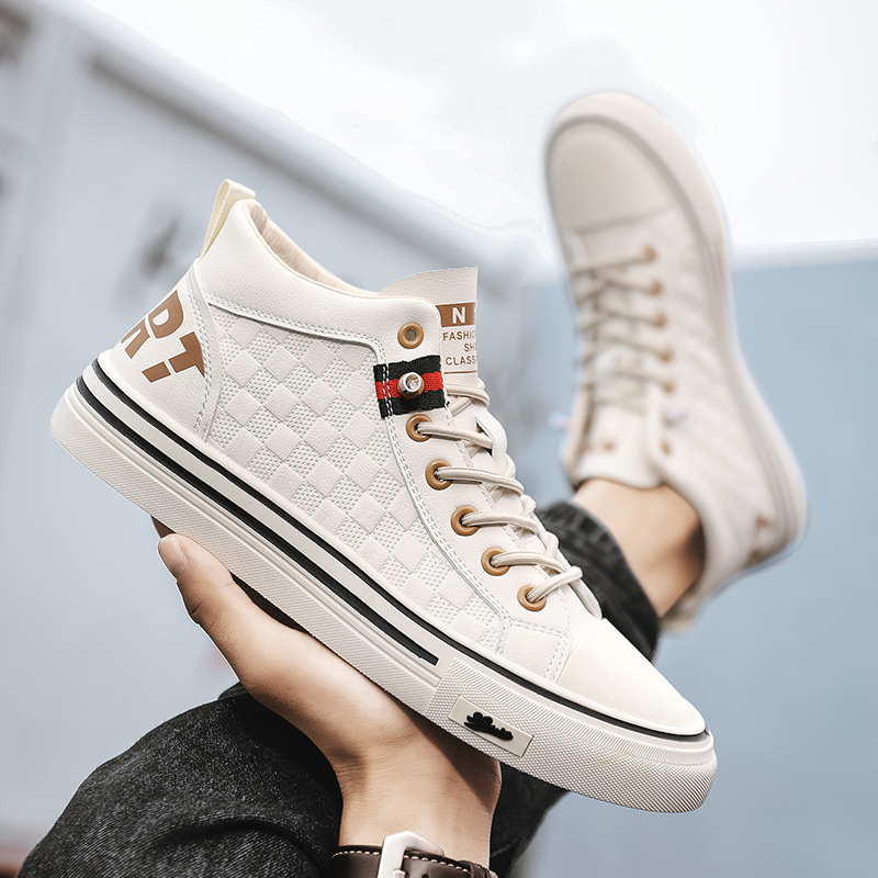 2023 New Men’s Shoes Spring And Autumn Shoes All-match Mid-top Men’s Winter Breathable Black Casual Sneakers