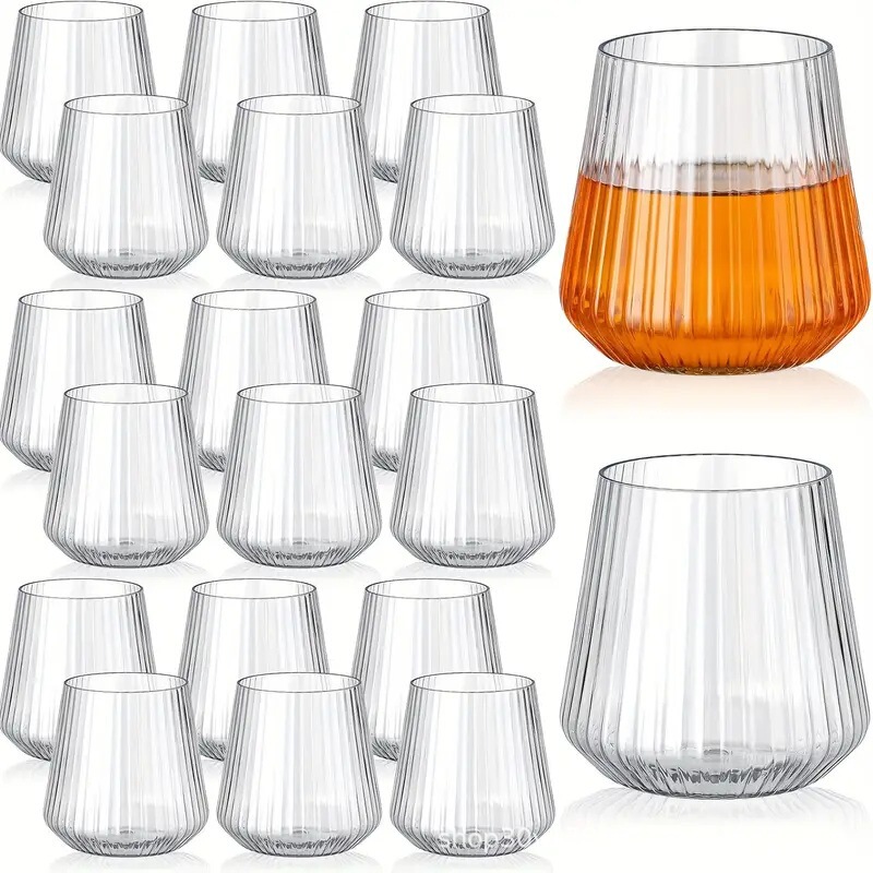 Cross-Border 12oz Stripesd Plastic Whiskey Cocktail Cup Reusable Wedding Party Outdoor Drink Cup Cross-Border 12oz Stripesd Plastic Whiskey Cocktail Cup Reusable Wedding Party Outdoor Drink Cup