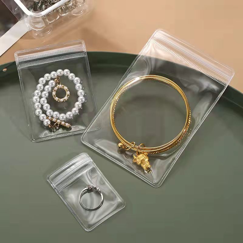 耳环收纳袋pvc透明珠宝首饰加厚自封口饰品收纳密封袋一件代发|ru