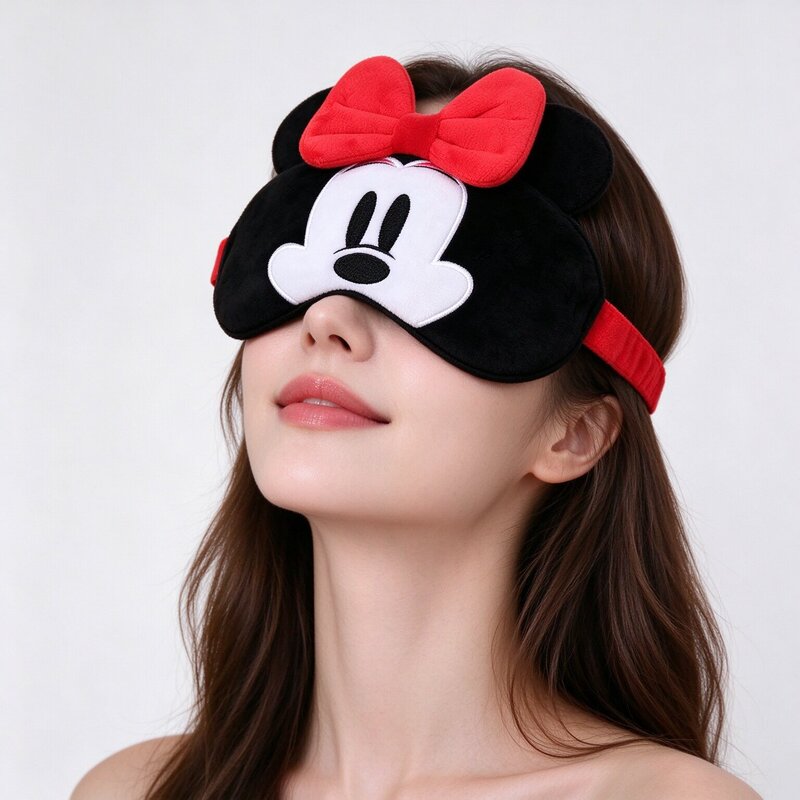 Mickey Eye Mask for Sleep, Light-Blocking, Cute Cartoon Minnie, Funny, Women's Travel Headband, Dual-Use for Washing and Grooming, Student