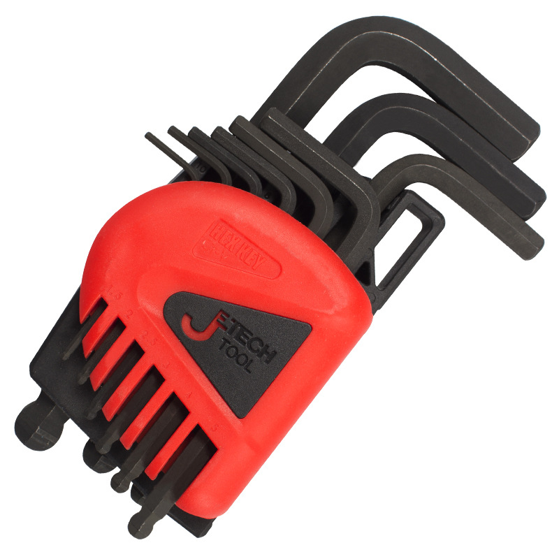 捷科BS-B9球头内六角扳手长合金钢染黑加硬公制9件套1.5-10mm