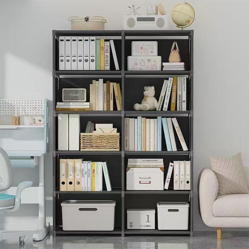 Student Simple Dust-Proof Bookshelf Storage Rack Floor-Standing Bookcase Multi-Functional Home Living Room Storage Cabinet Simple Storage Cabinet