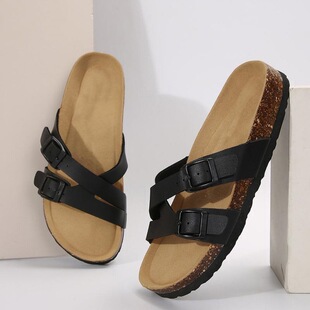 E 18669 Soft Cork Sandals for Women Men ܛľ��Ь