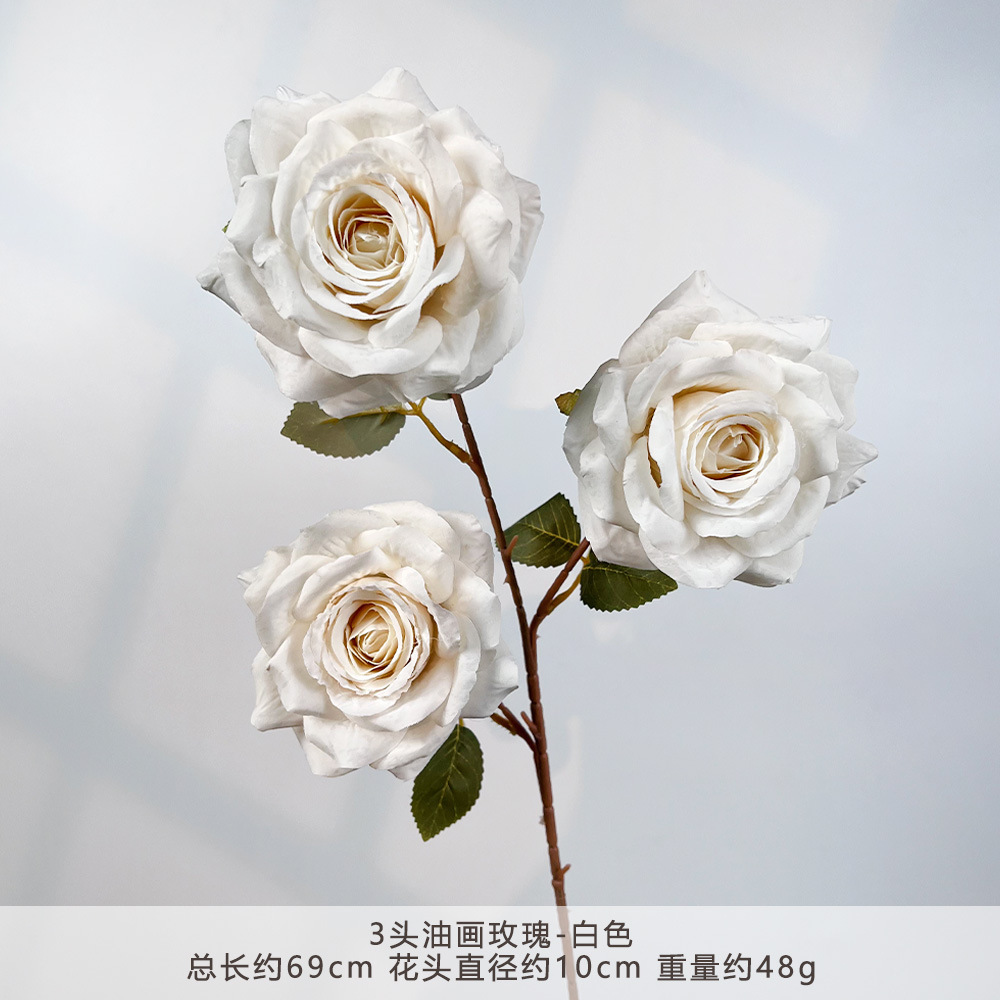 K-3头油画玫瑰-白色