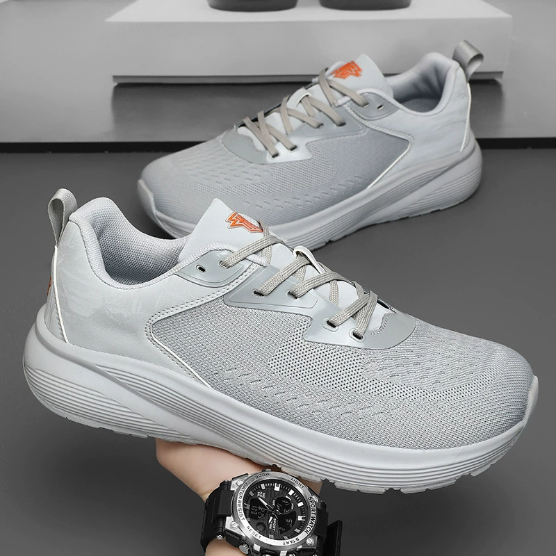 Весенний и летний летающий плетет сетку мужская обувь легкая универсальная дышащая спортивная повседневная обувь толстая подошва студенческая обувь для бега на открытом воздухе