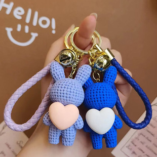 Carrying good slaughter running with the same bear couple key chain wholesale cute cartoon bag pendant car key chain pendant