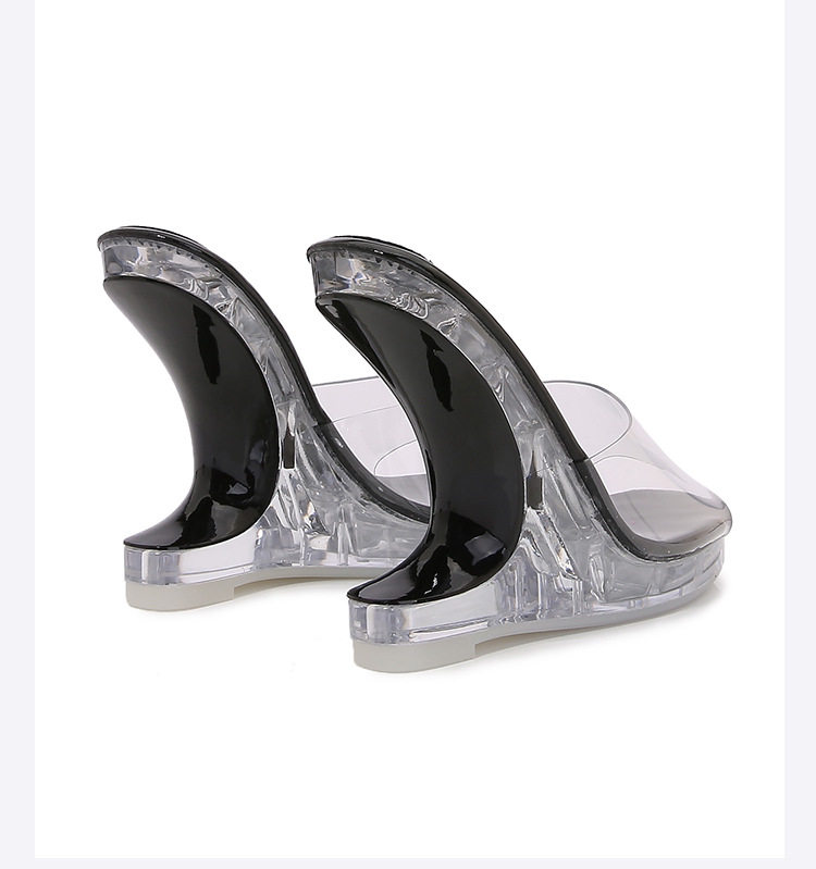 Giày sandal cao gót nữ trong suốt pha lê hở mũi gót nhọn — bạc, màu đỏ, trắng, đen chi tiết 34