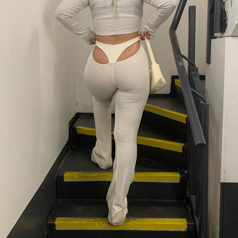 欧美风女装2021新款春季时尚街拍休闲裤个性潮流微喇叭裤外贸批发