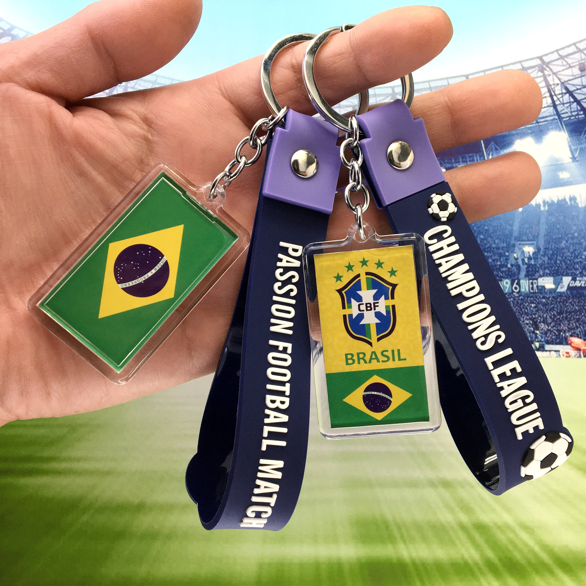 相框挂件巴西队队徽-墨蓝手带-3M