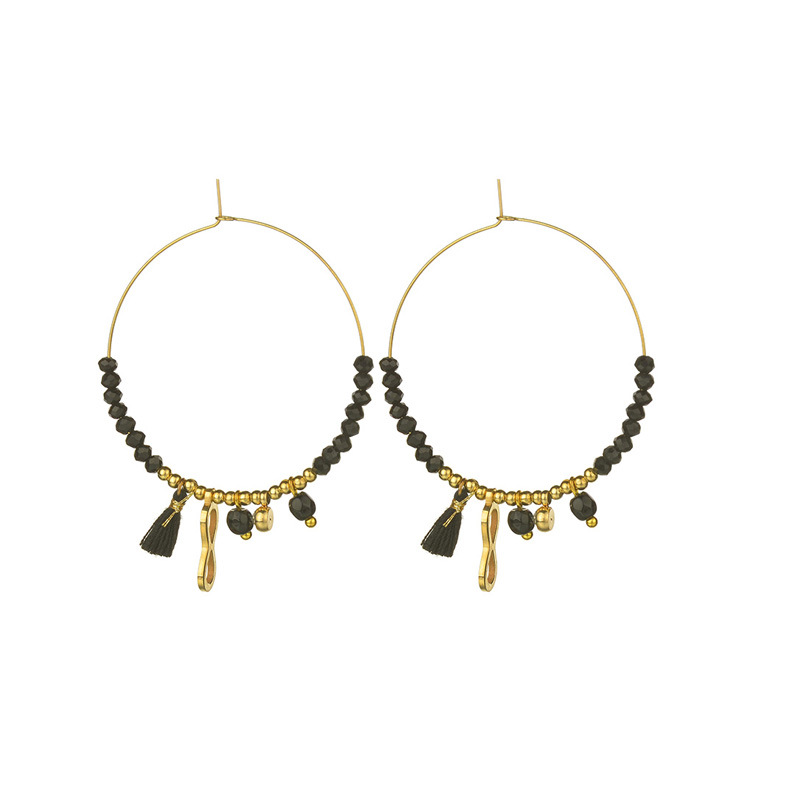 Nihaojewelry Mode Boucles D&#39;oreilles Rondes En Acier Titane Bijoux En Gros display picture 6
