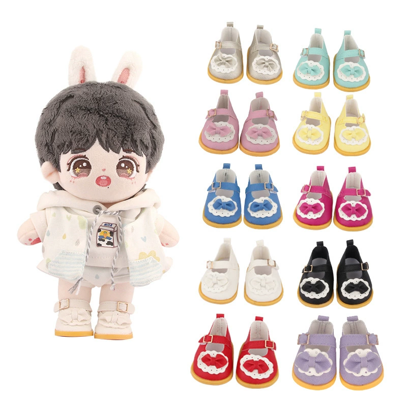Doll shoes, cotton bow accessories for 14‑inch dolls, 5 cm length, multicolor