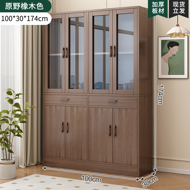 [문 8개, 서랍 2개] 대형 전나무 호두색 100cm