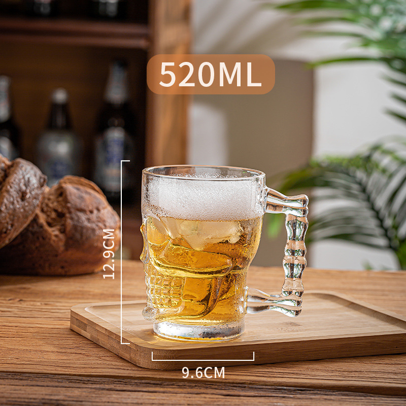 玻璃杯大号加厚带把扎啤酒杯无盖茶楼棋牌室ktv酒吧礼品印字logo|undefined